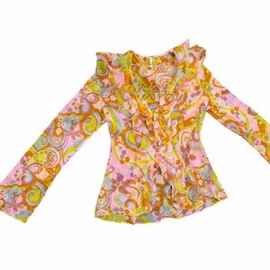 Free People Multicolor Floral Blouse